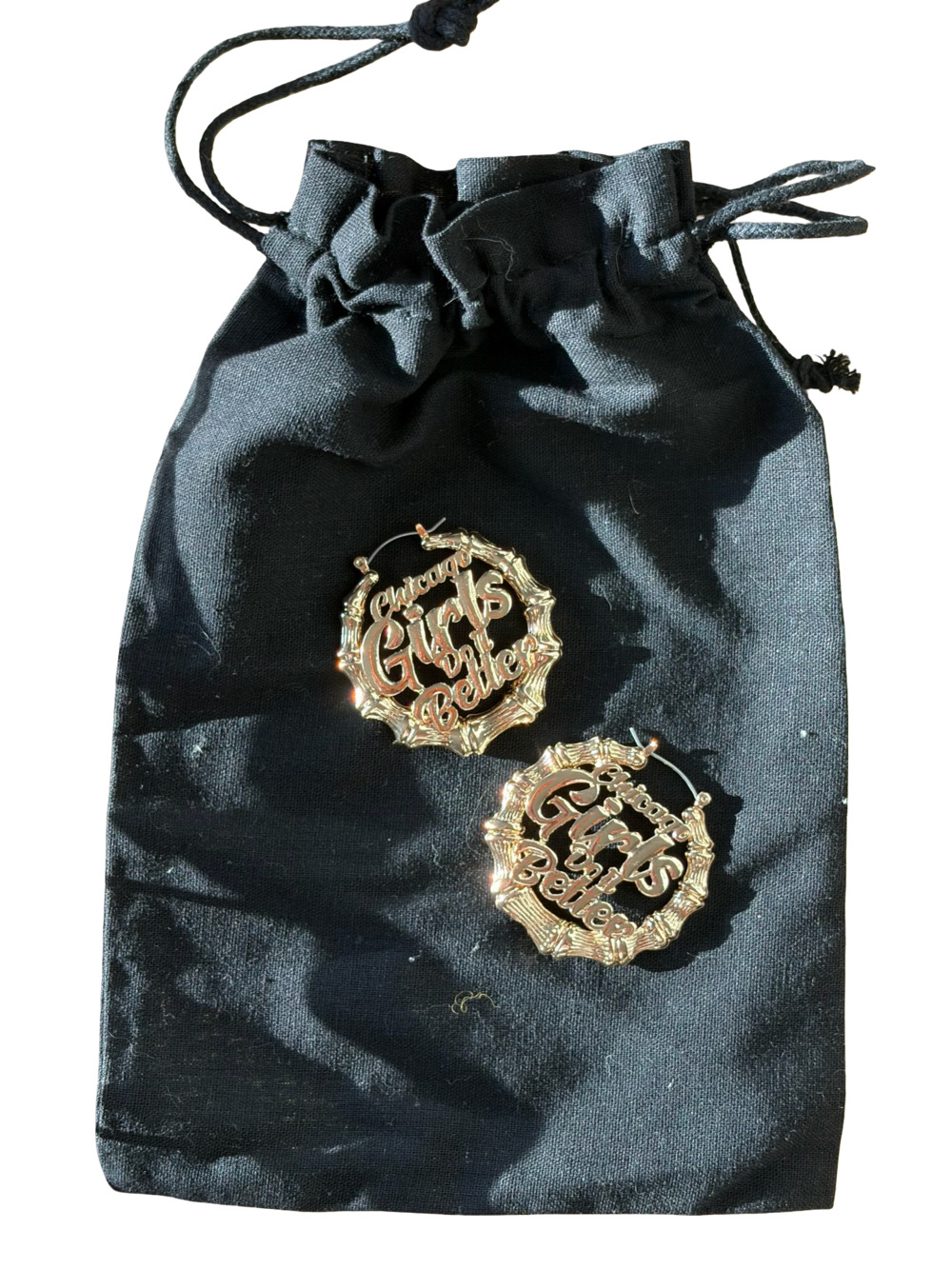 Chicago Girls Do It Better Gold Tone Hoop Earrings